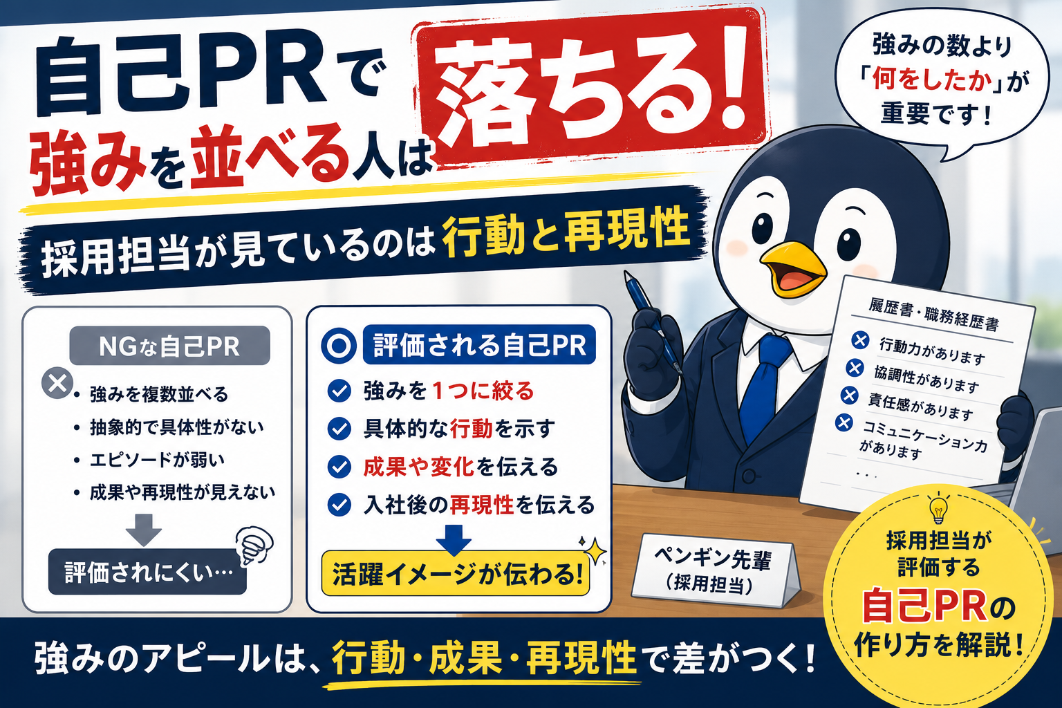 採用担当が評価する自己PRの作り方を解説する記事